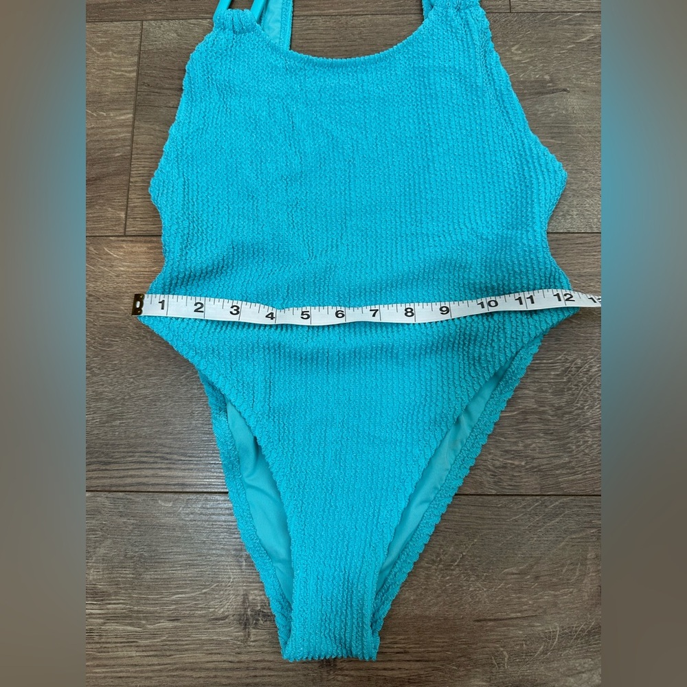 Aerie Shimmery Crinkle One Piece Swimsuit | Cheeky Scoop Back | S | NWOT - Picture 7 of 14